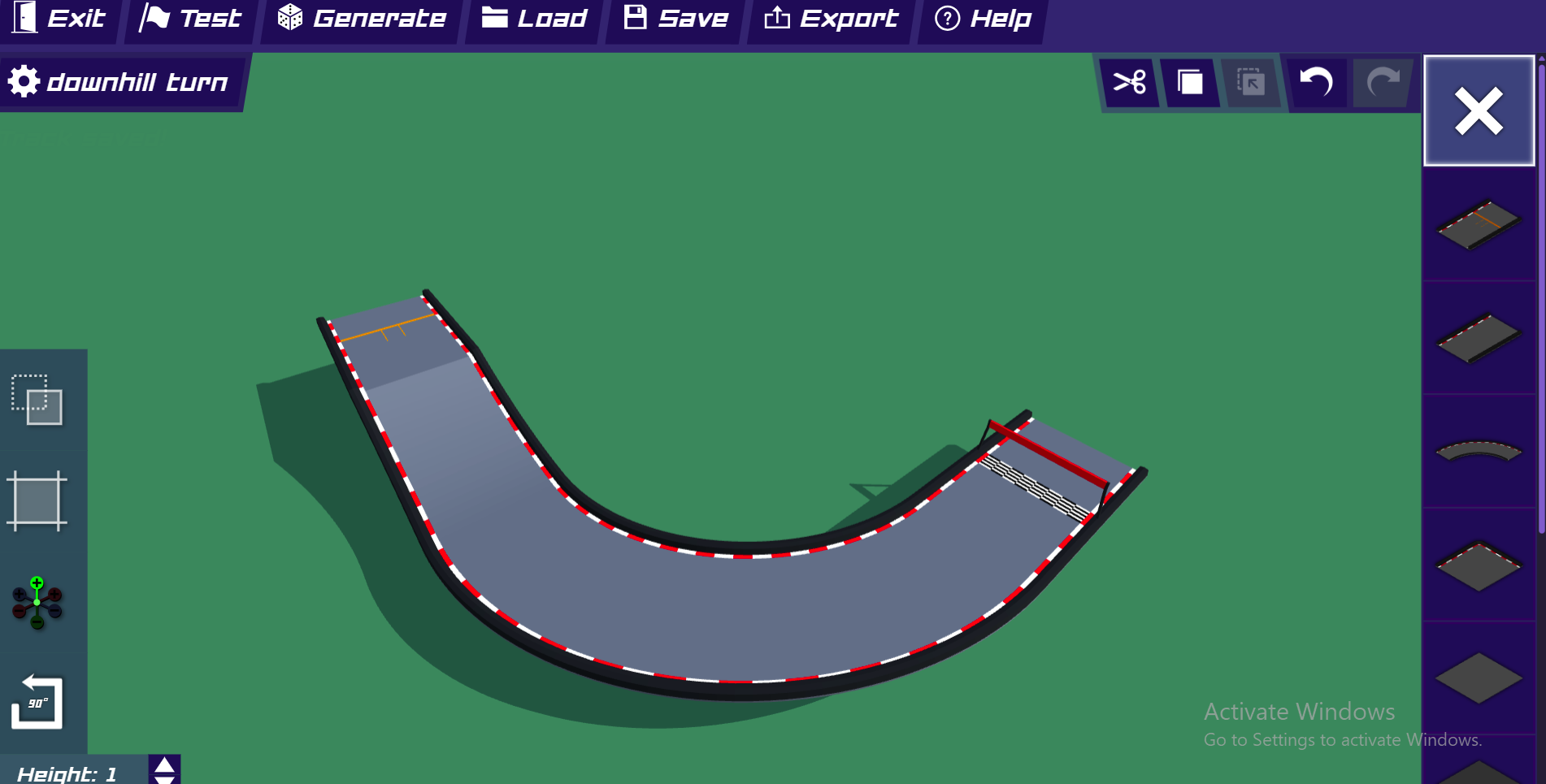 downhill turn